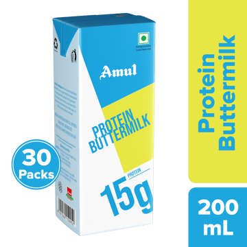 Amul High Protein Buttermilk, 200 mL | Pack of 30