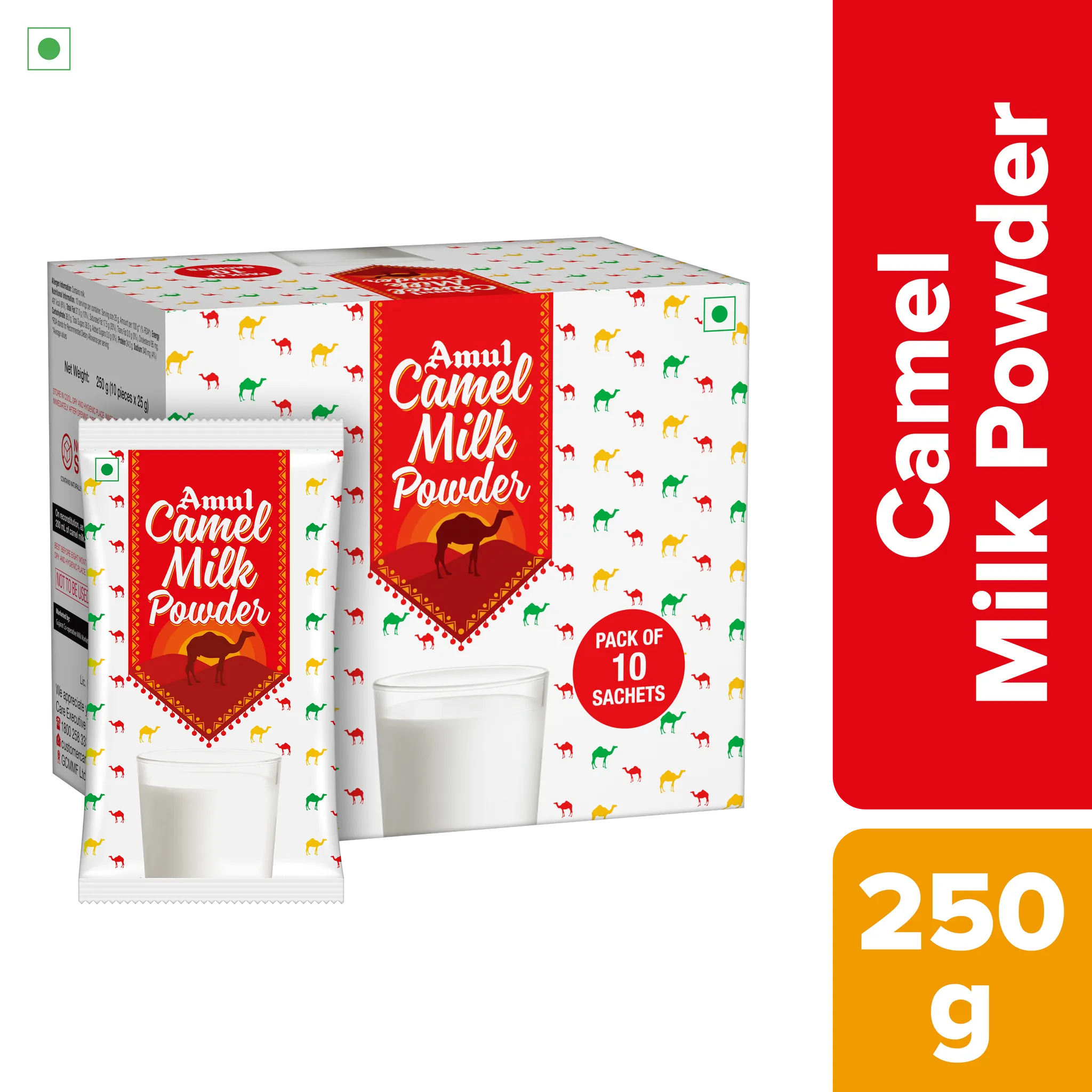 Amul Camel Milk Powder, 25 g | Pack of 10 Sachets