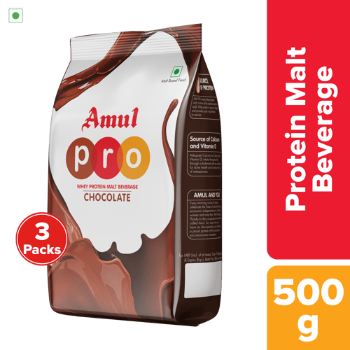 Amul PRO Malted Food, 500 g | Pack of 3