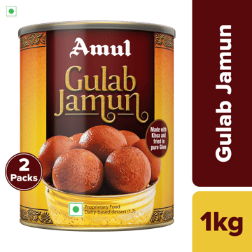 Amul Gulab Jamun, 1 kg | Pack of 2 Amul Gulab Jamun, 1 kg | Pack of 2