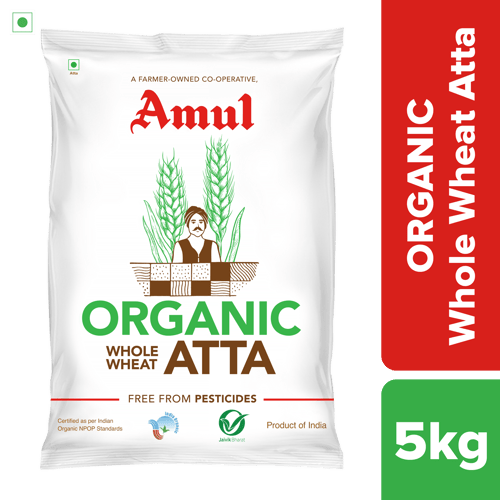 Amul Organic Whole Wheat Atta, 5 kg