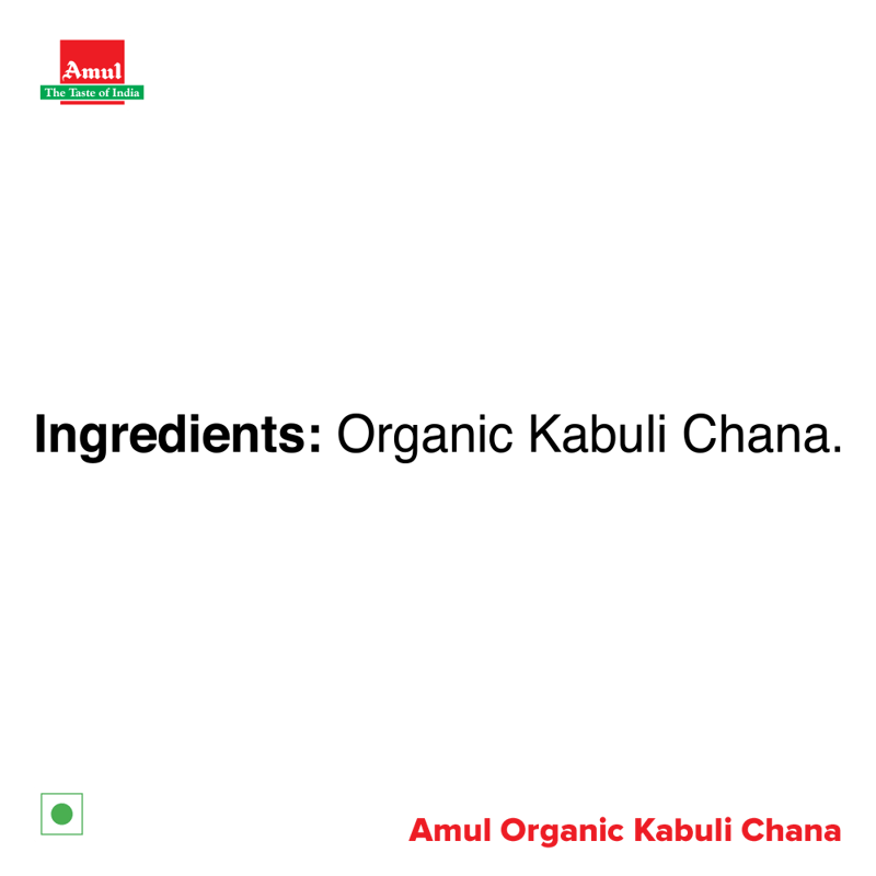 Amul Organic Kabuli Chana, 500 g | Pack of 3