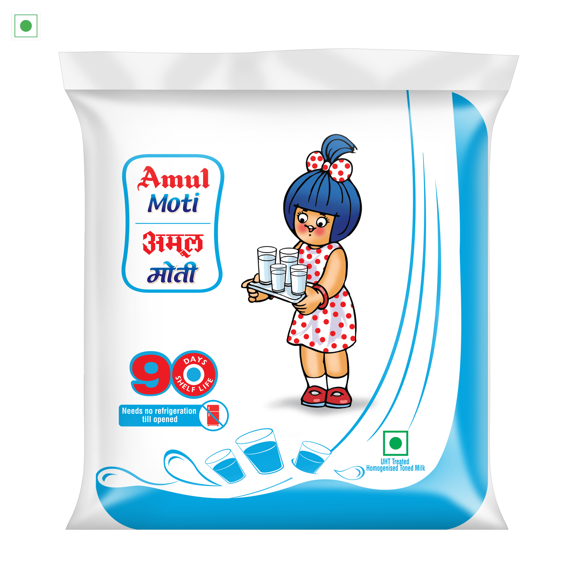 Amul Moti Longlife Milk, 450 mL Pack of 24