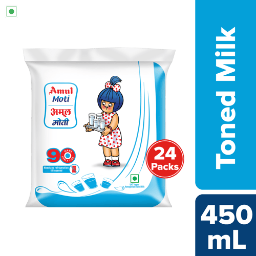 Amul Moti Long-life Milk, 450 mL | Pack of 24