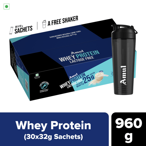 Amul Whey Protein, 32 g | Pack of 30 Sachets