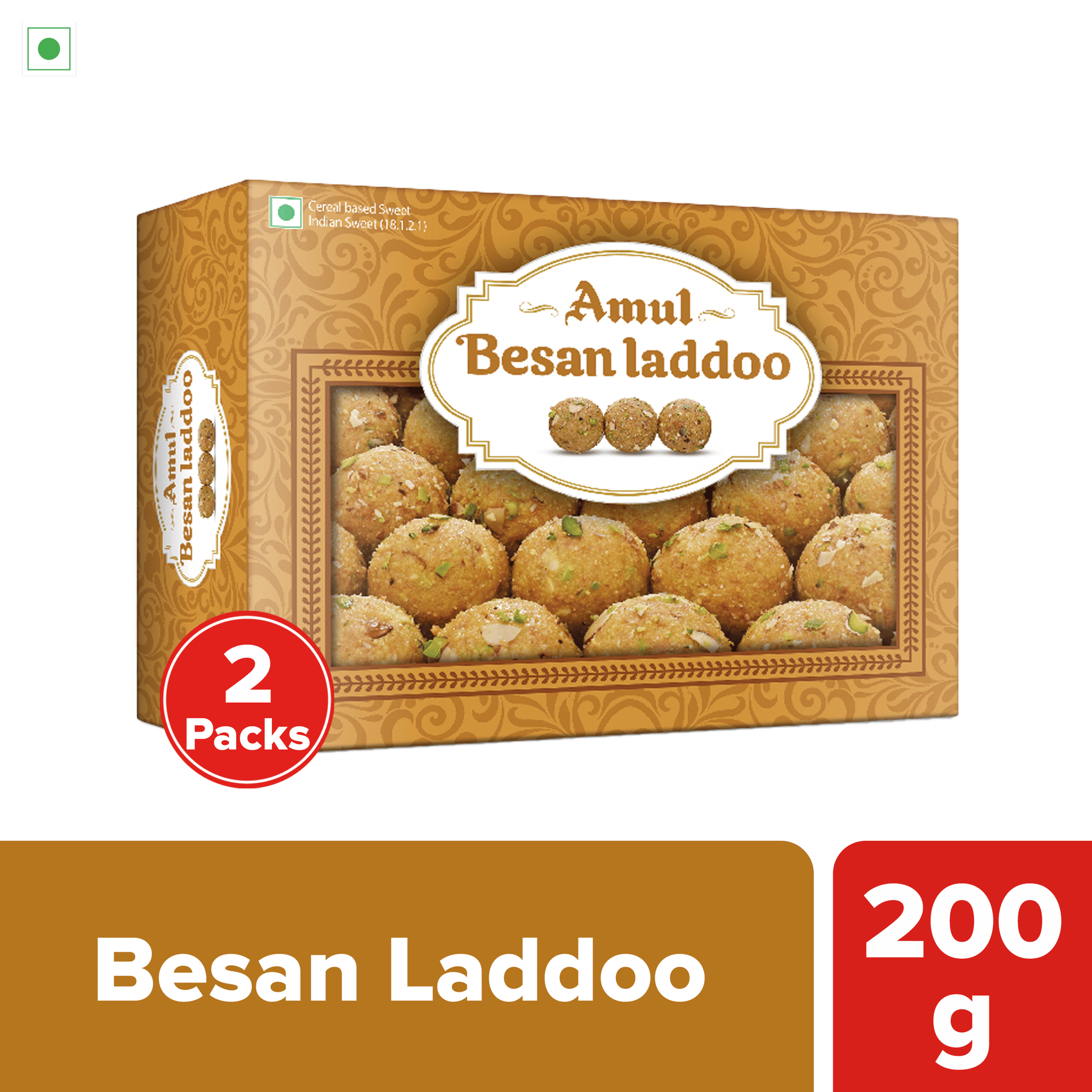 Amul Besan Laddoo, 200 g | Pack of 2