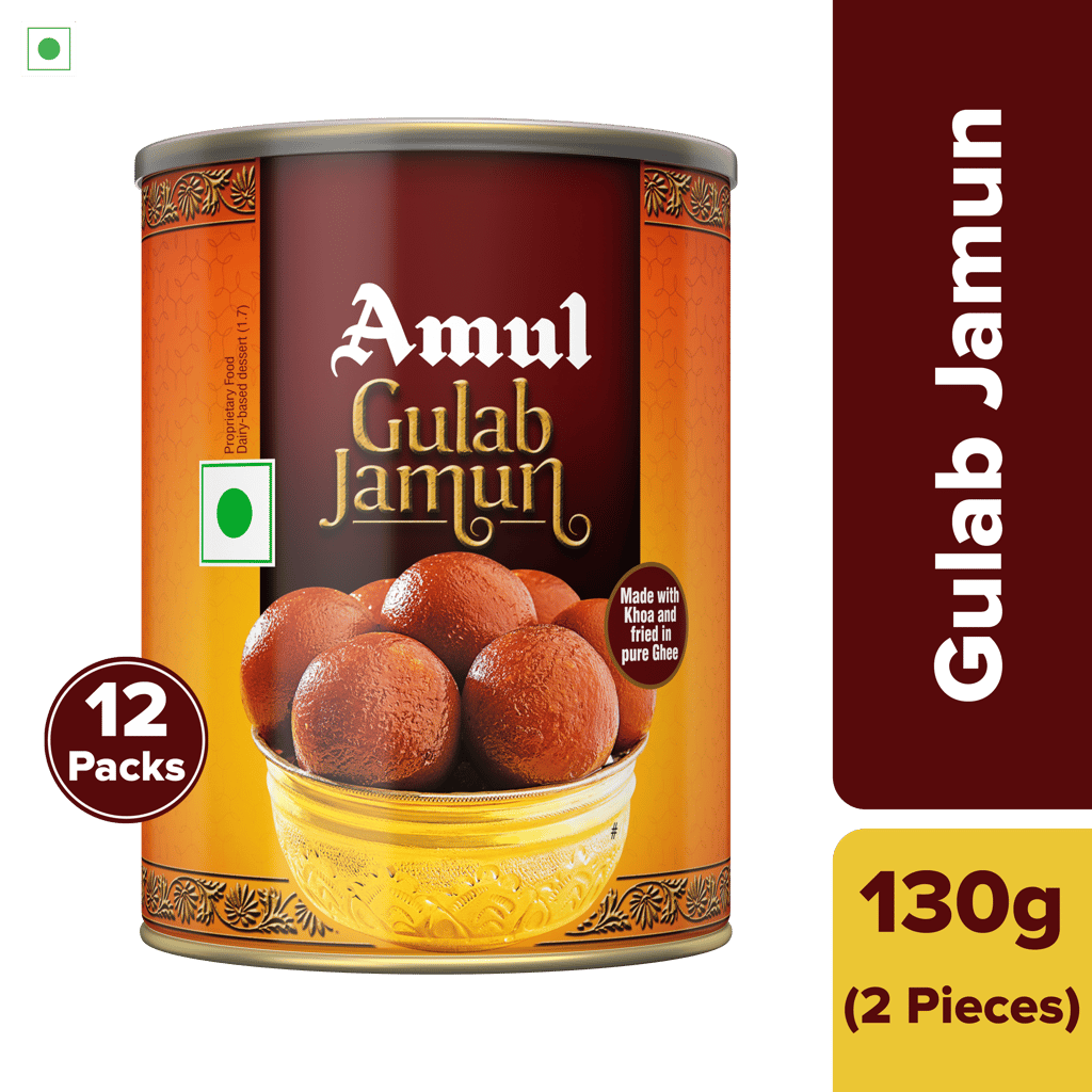 Amul Gulab Jamun Mini Pack, 130 g | Pack of 12