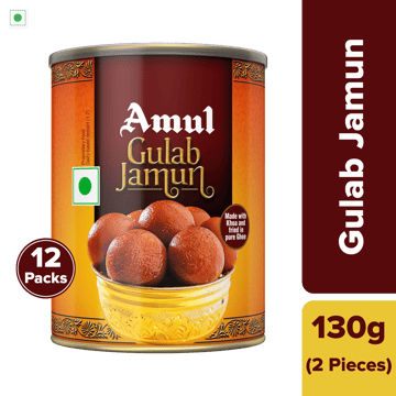 Amul Gulab Jamun Mini Pack, 130 g | Pack of 12 Amul Gulab Jamun Mini Pack, 130 g | Pack of 12