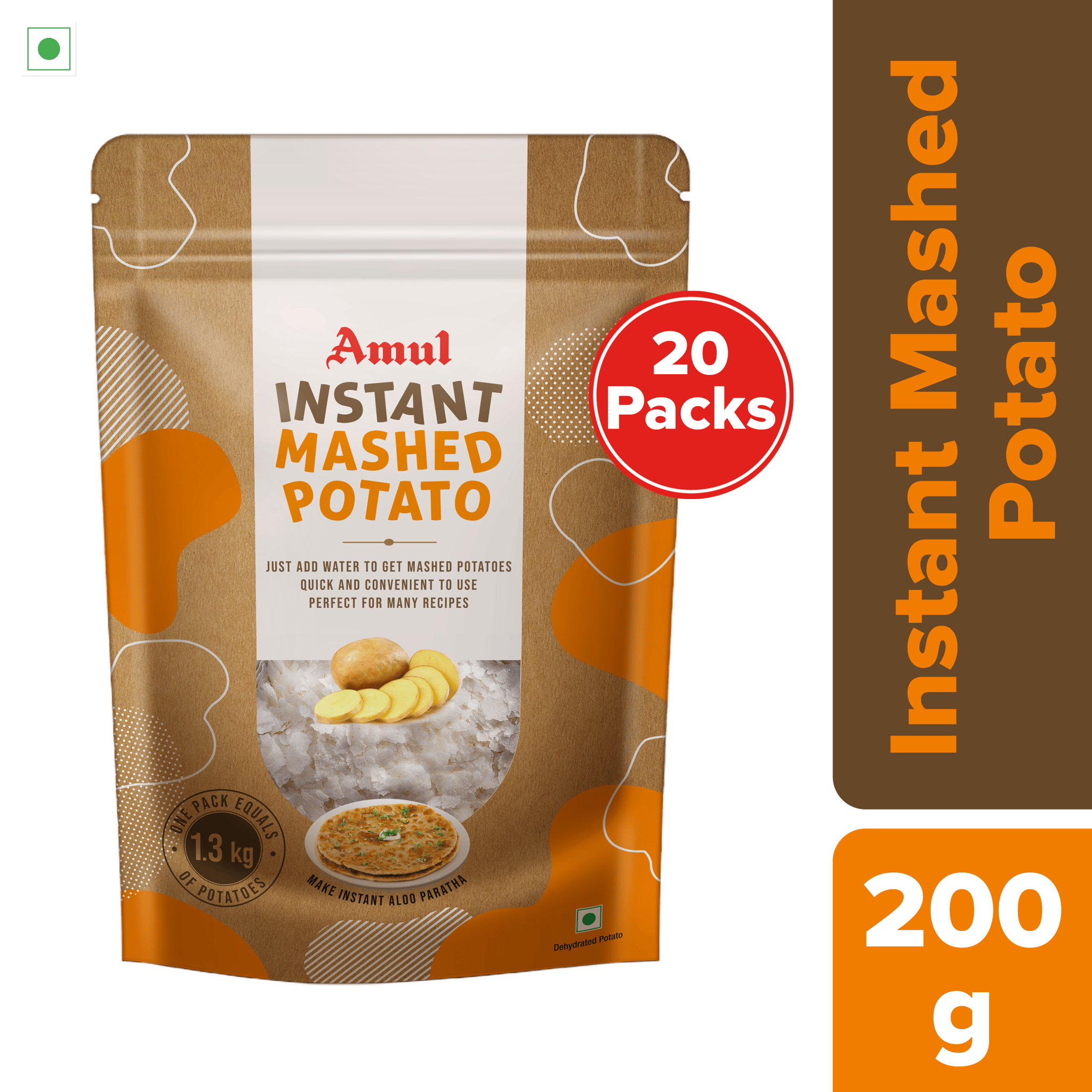 Amul Instant Mashed Potato, 200 g | Pack of 20