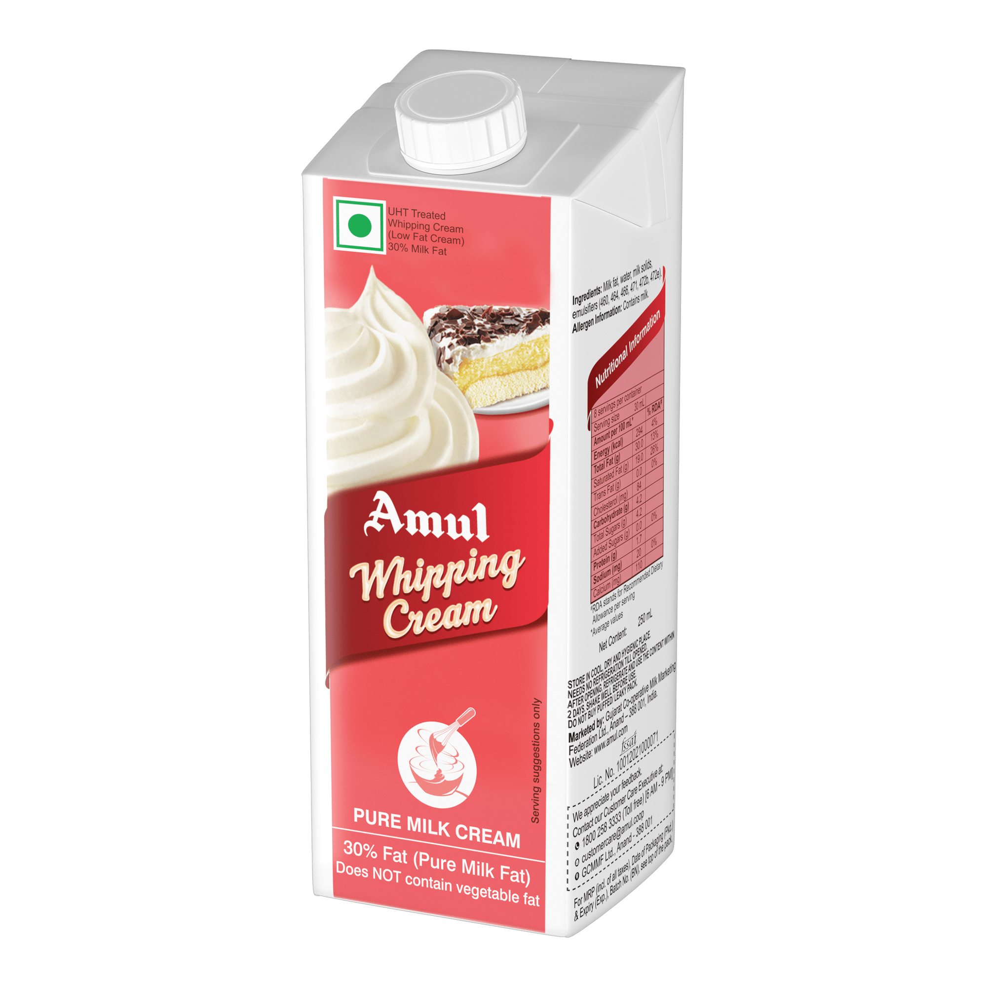 Amul Whipping Cream, 250 mL Pack of 3