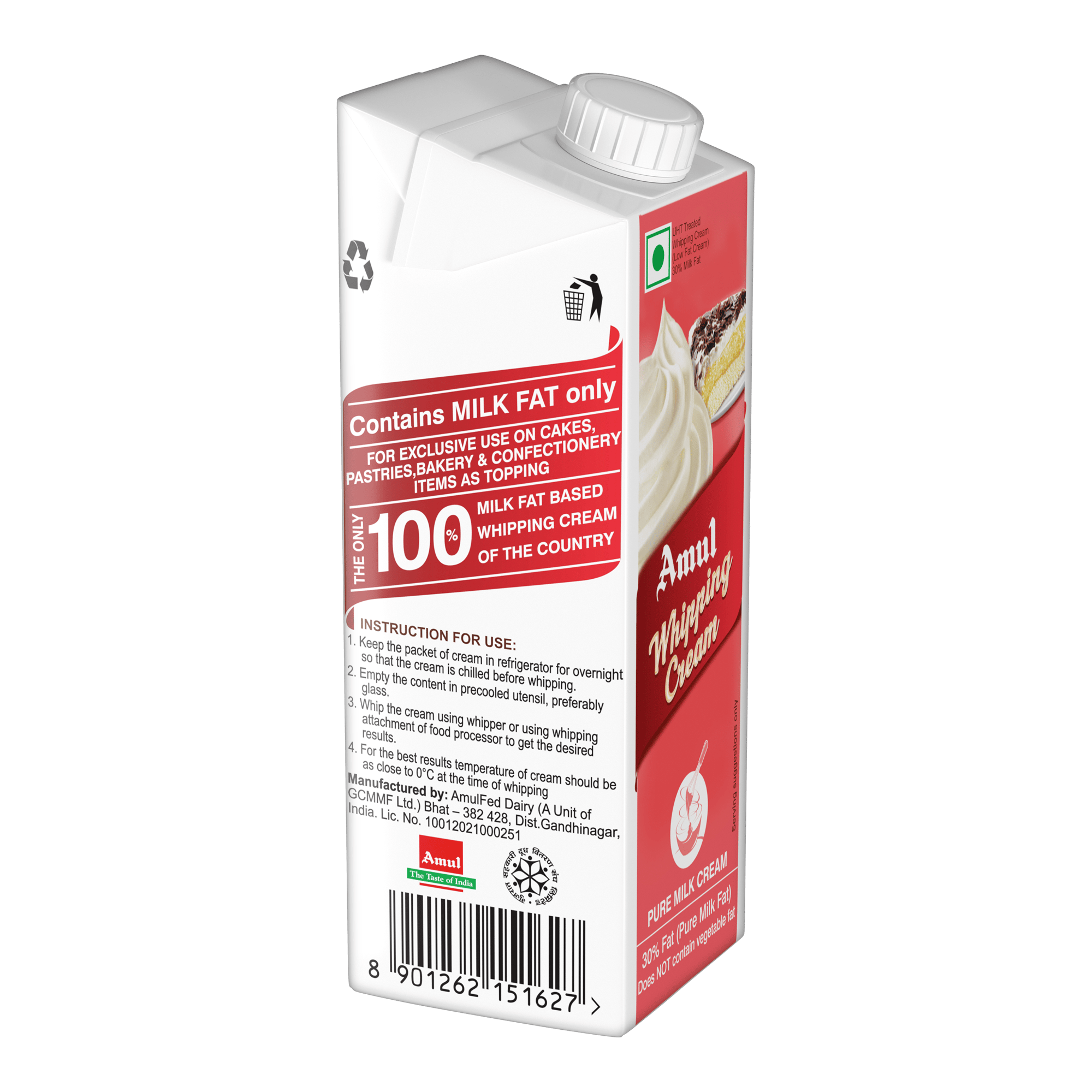 Amul Whipping Cream, 250 mL Pack of 3