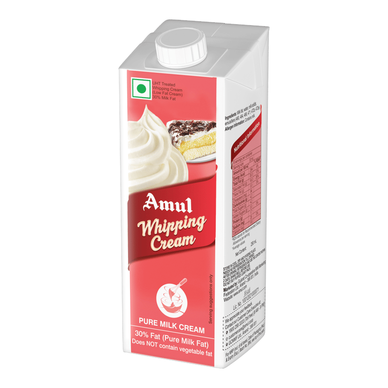 Amul Whipping Cream, 250 mL | Pack of 32