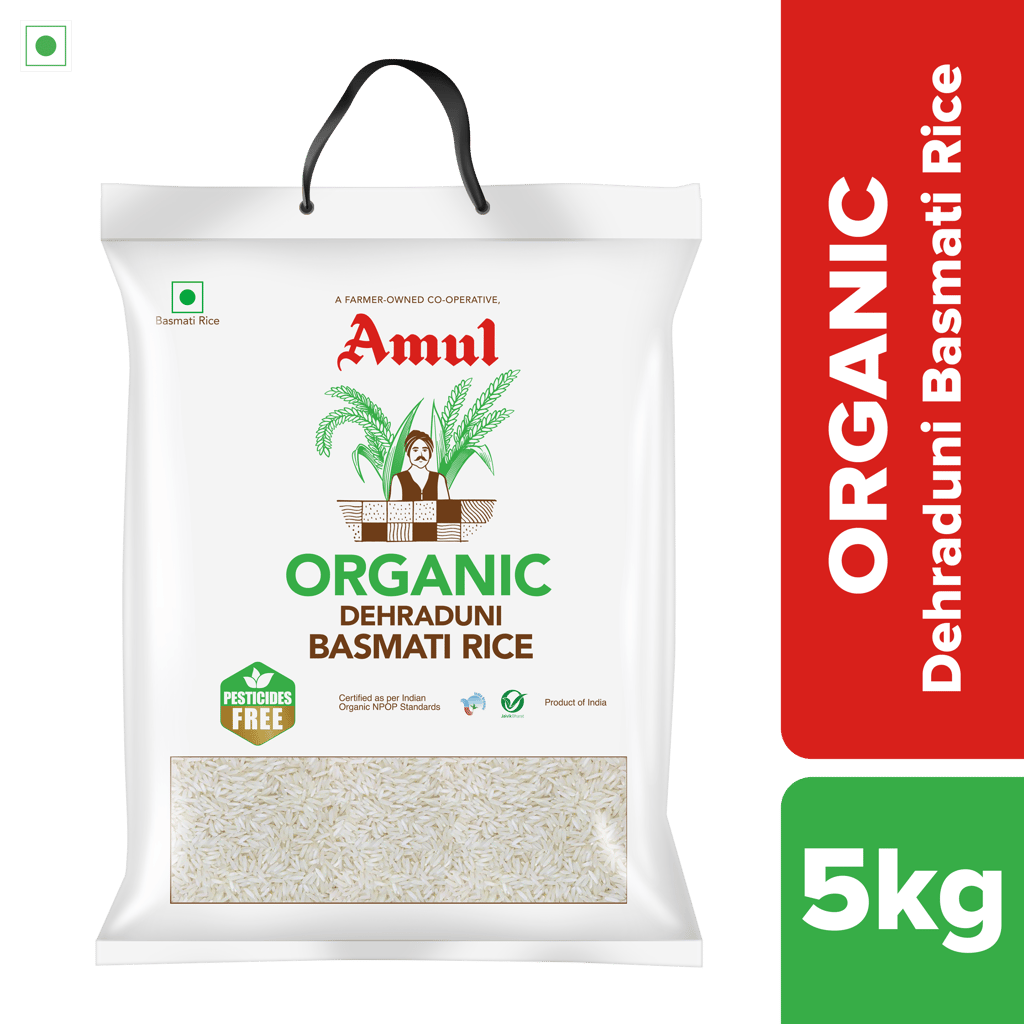 Amul Organic Dehraduni Basmati Rice, 5 kg
