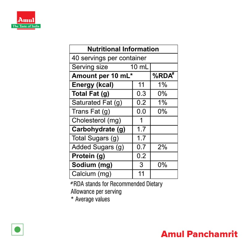 Amul Panchamrit, Single Serve Prasadam, 10 mL | Pack of 40