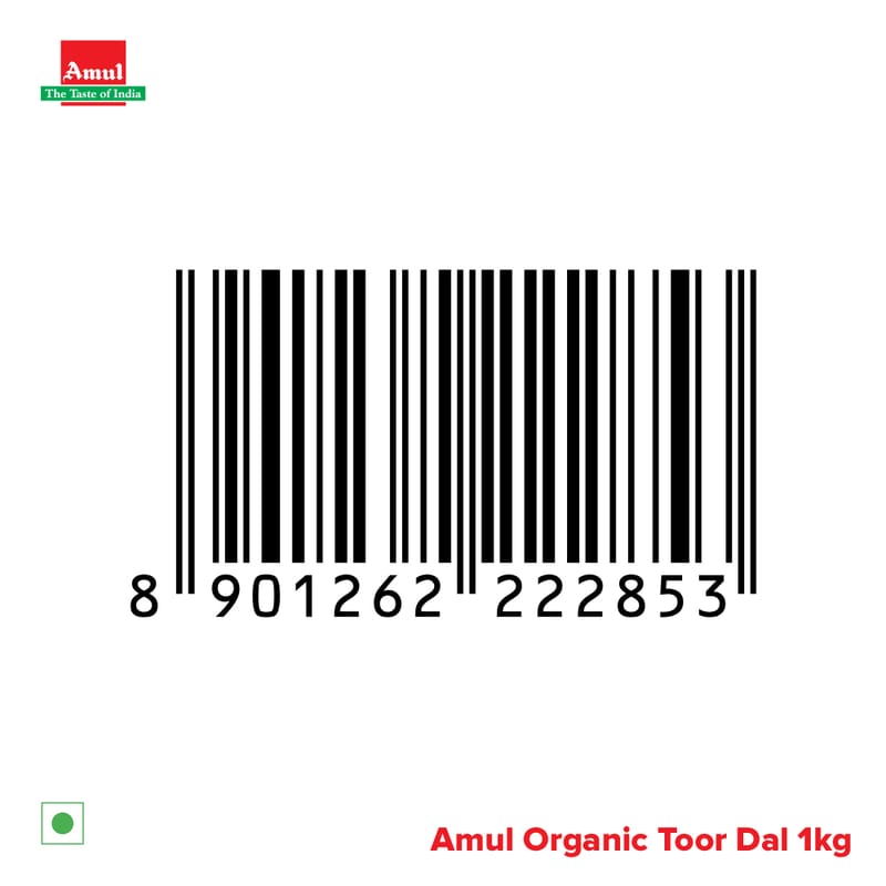 Amul Organic Toor Dal, 1 kg | Pack of 2