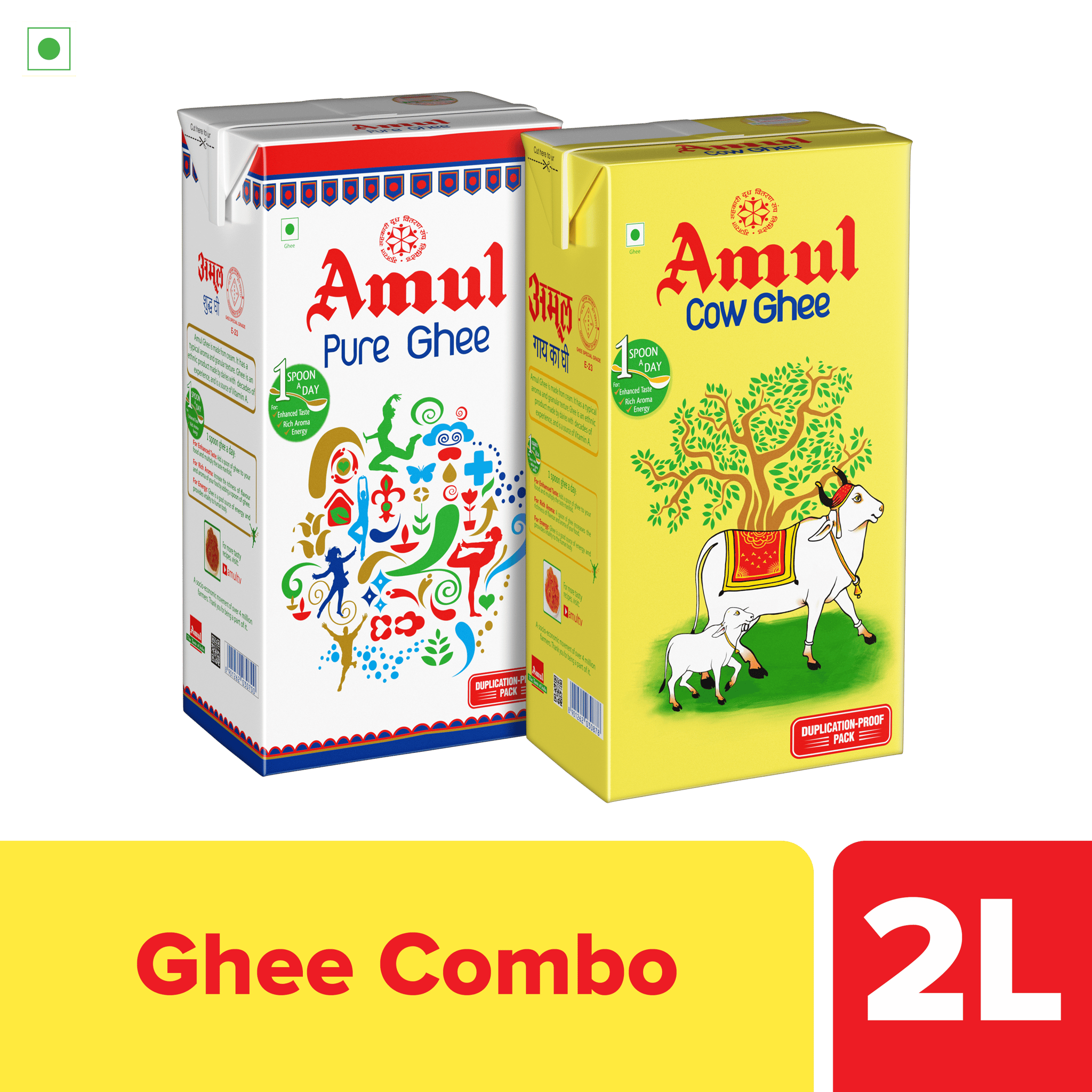 Amul Ghee Combo Pack  | Cow Ghee, 1 L | Pure Ghee, 1L