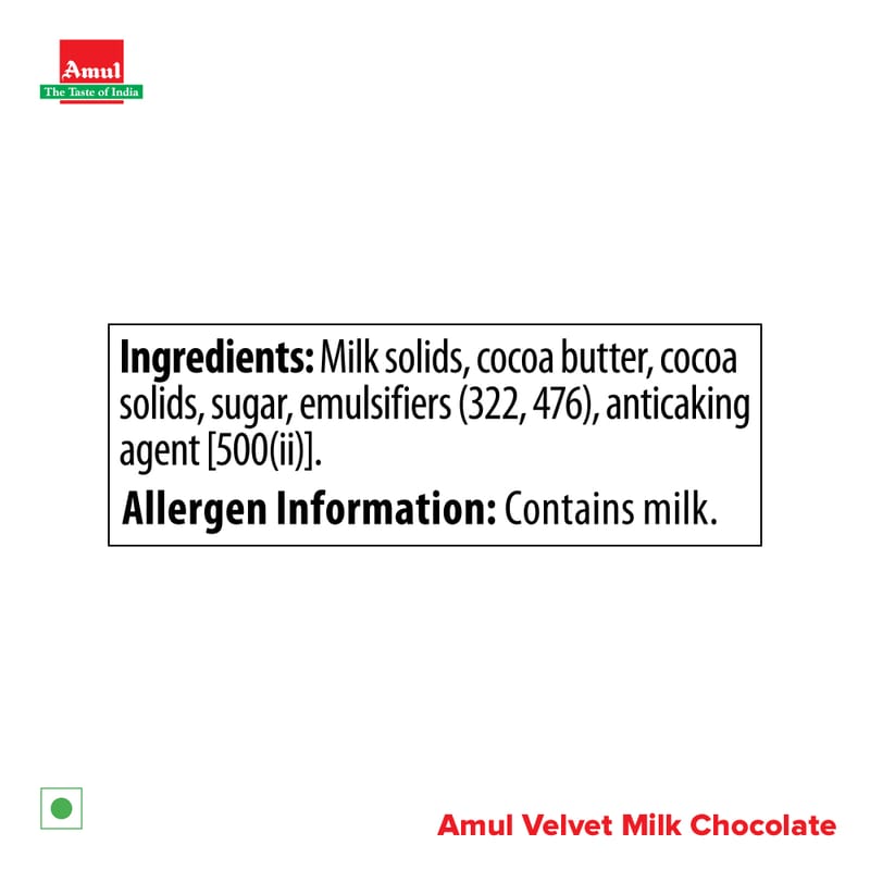 Amul Velvett Milk Chocolate, 150 g | Pack of 2
