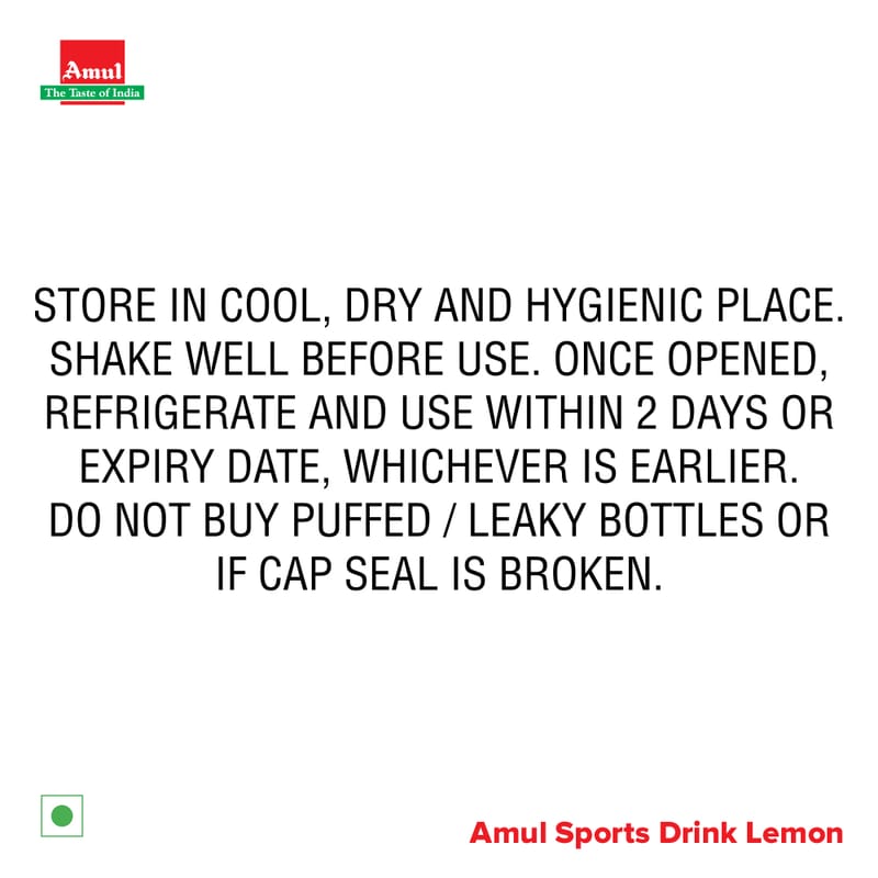 Amul Sports Drink - Lemon, 500 mL | Pack of 4