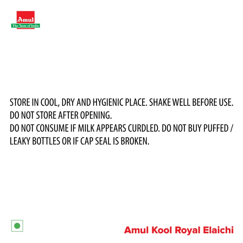 Amul Kool Royal Elaichi, 180 mL | Pack of 30