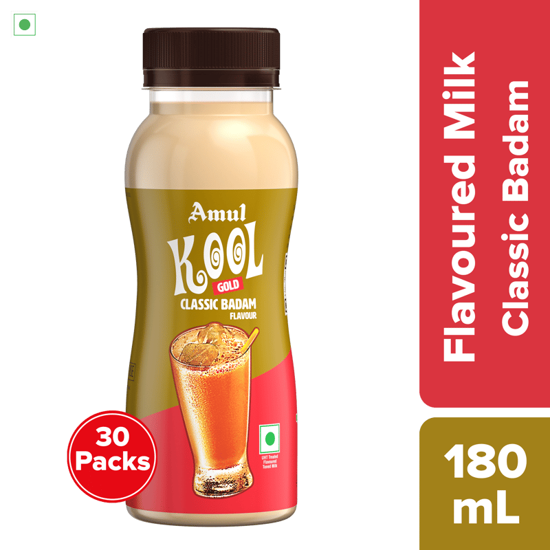Amul Kool Classic Badam, 180 mL  | Pack of 30