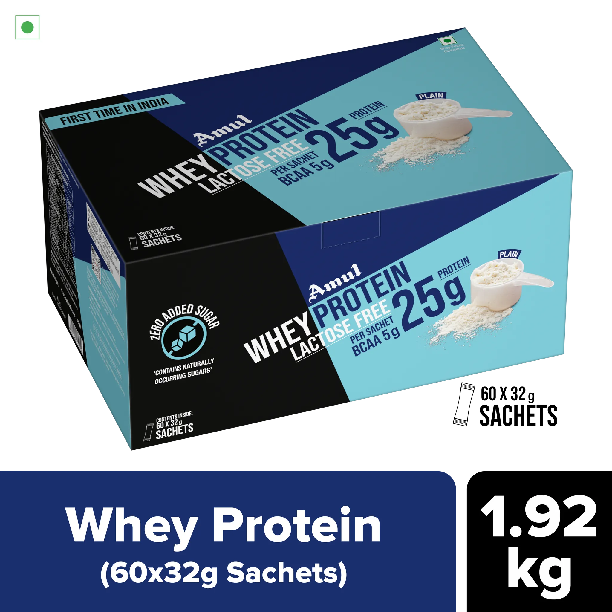 Amul Whey Protein, 32 g | Pack of 60 Sachets