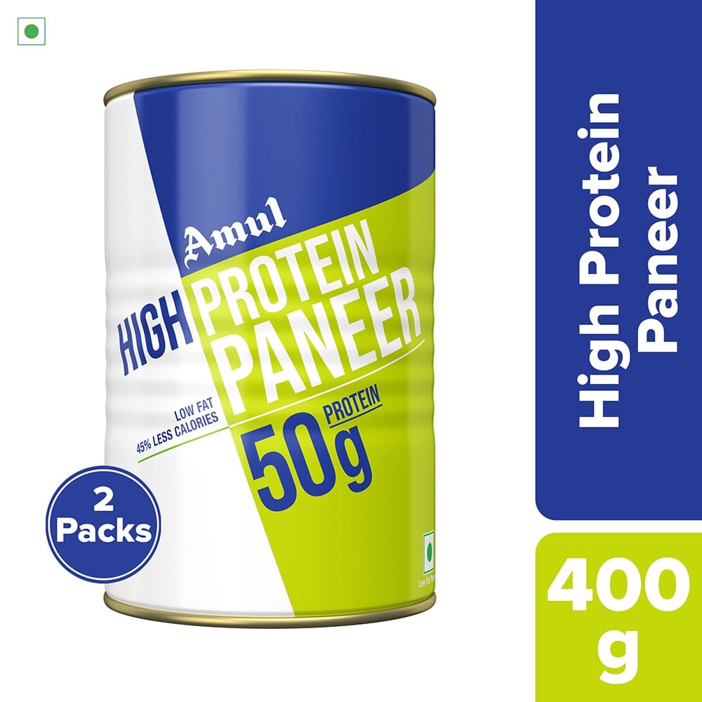 Amul High Protein Paneer, 400 gm | Pack of 2