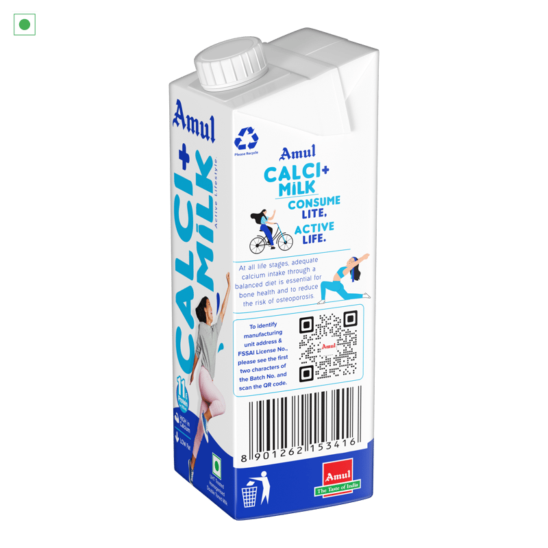 Amul Calci+ Milk, 250 mL | Pack of 32