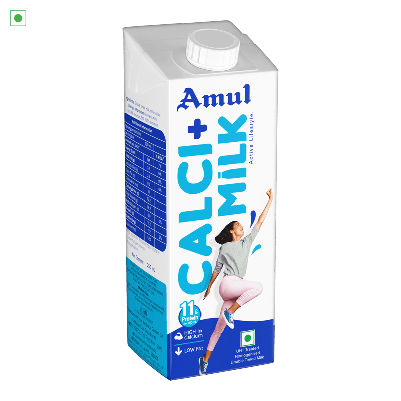 Amul Calci+ Milk, 250 mL | Pack of 32