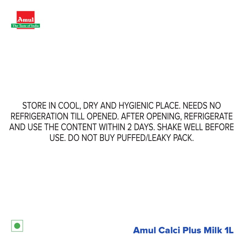 Amul Calci+ Milk, 1 L | Pack of 12