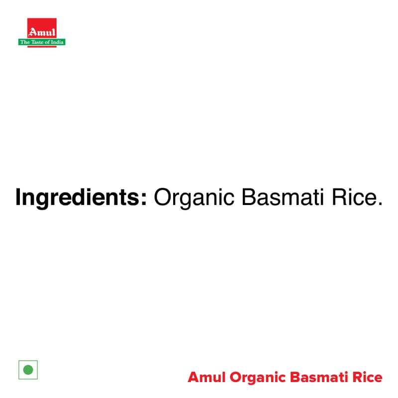 Amul Organic Basmati Rice, 1 kg | Pack of 2