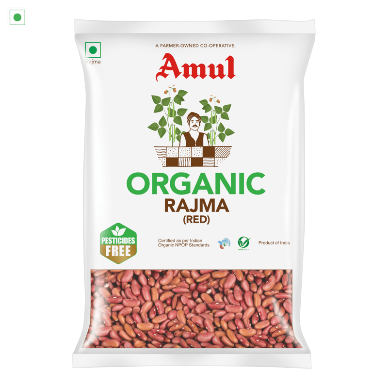 Amul Organic Red Rajma, 500 g | Pack of 3