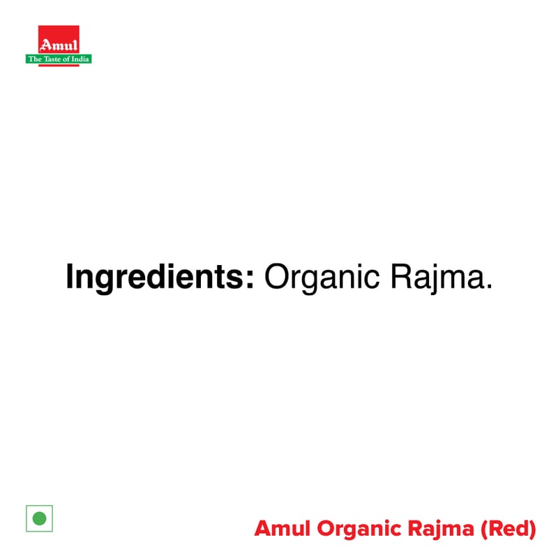 Amul Organic Red Rajma, 500 g | Pack of 3