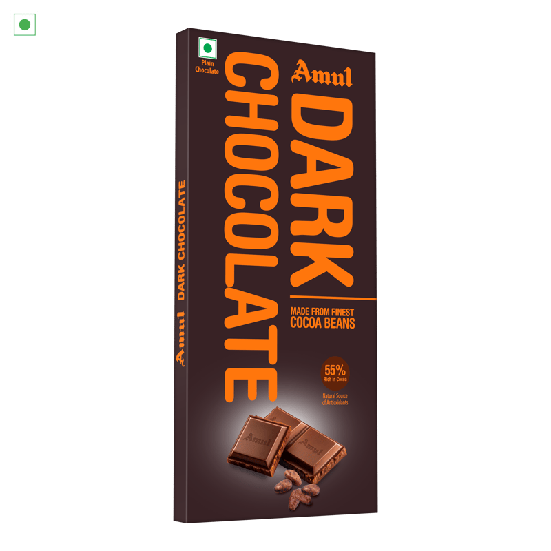 Amul 55% Dark Chocolate, 150 g | pack of 2