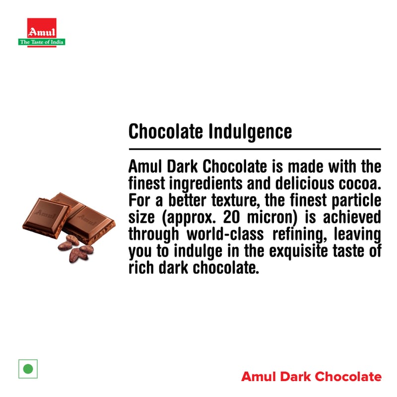 Amul 55% Dark Chocolate, 150 g | pack of 2