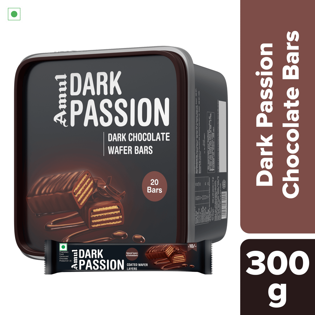 Amul Dark Passion Wafer Chocolate Tub, 300 g