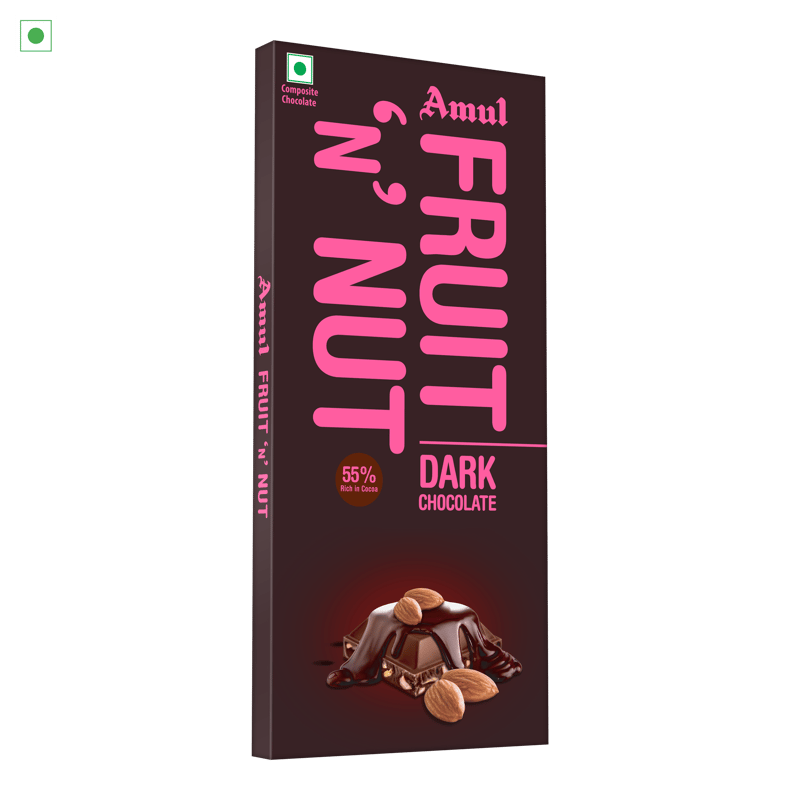 Amul Chocolate Combo | Amul Fruit n Nut 55% Dark Chocolate, 150 g | Amul Raisin & Almond Milk Chocolate, 150 g