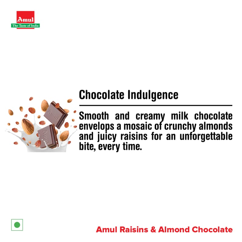 Amul Chocolate Combo | Amul Fruit n Nut 55% Dark Chocolate, 150 g | Amul Raisin & Almond Milk Chocolate, 150 g