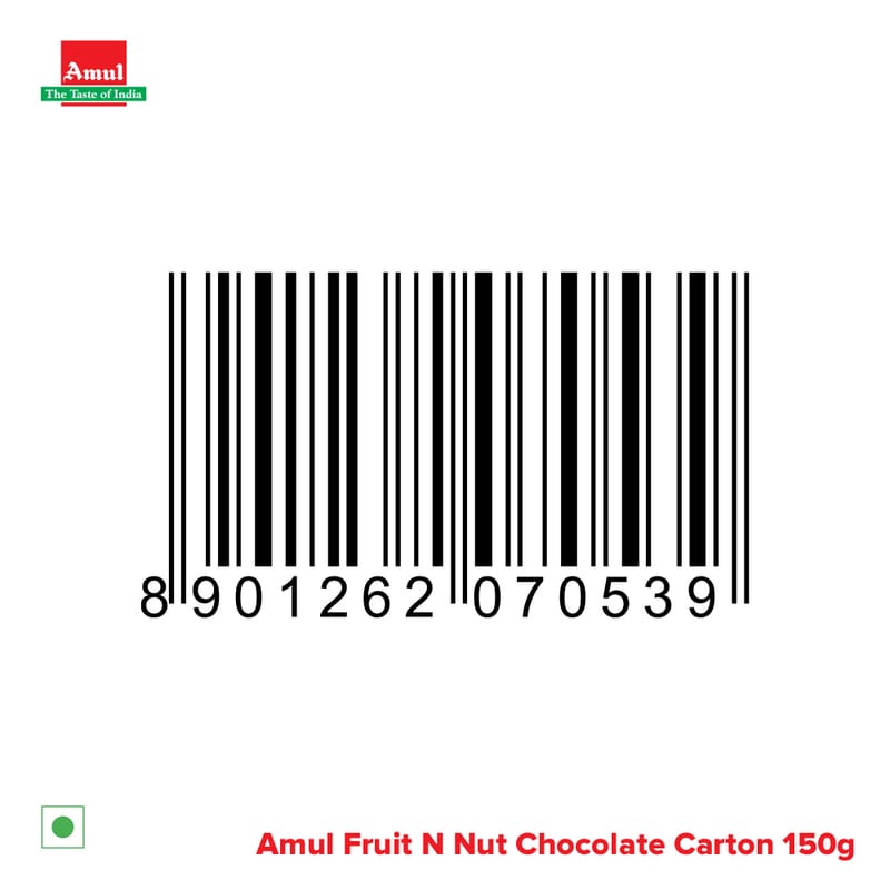 Amul Fruit n Nut 55% Dark Chocolate, 150 g | Pack of 2