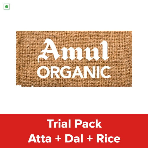 Amul Organic Trial Pack, 5 kg | Atta + Dal + Rice