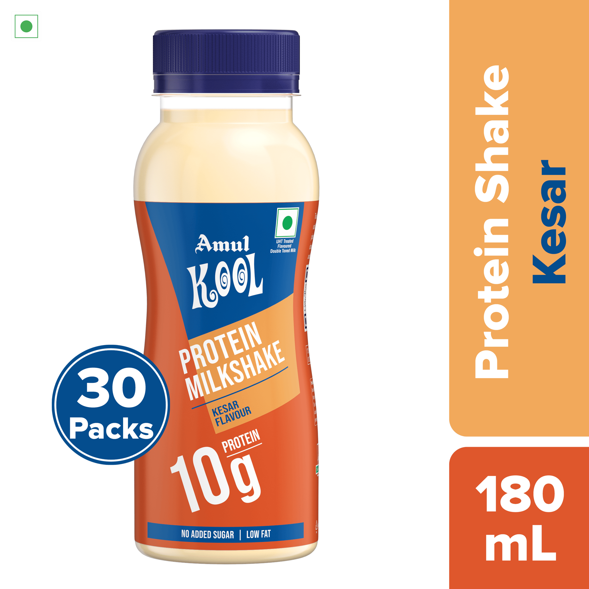 Amul Kool Protein Milkshake | Kesar, 180 mL | Pack of 30