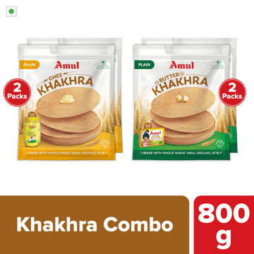 Amul Khakhra Combo (Ghee | Butter), 200 g | Pack of 4
