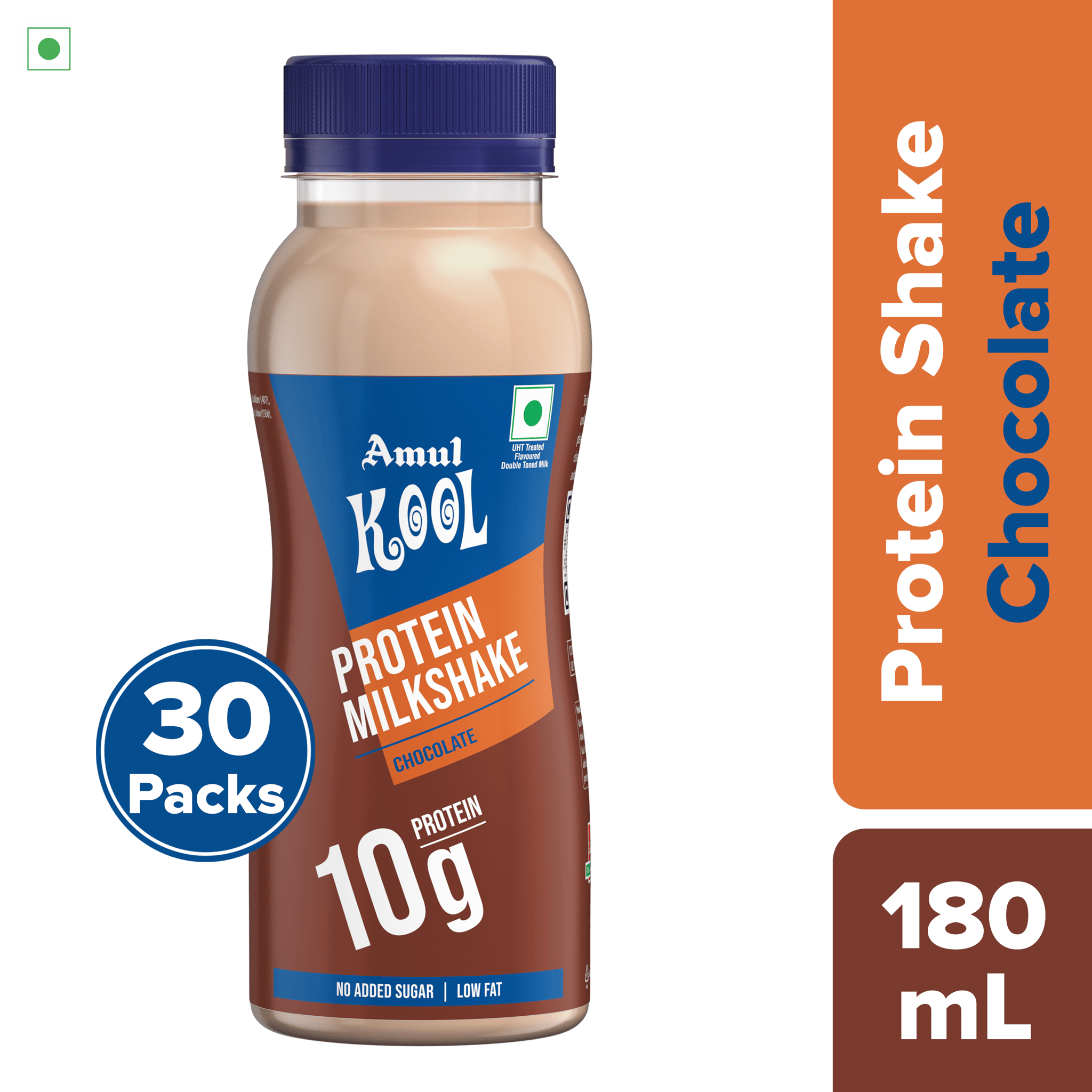 Amul Kool Protein Milkshake | Chocolate, 180 mL | Pack of 30