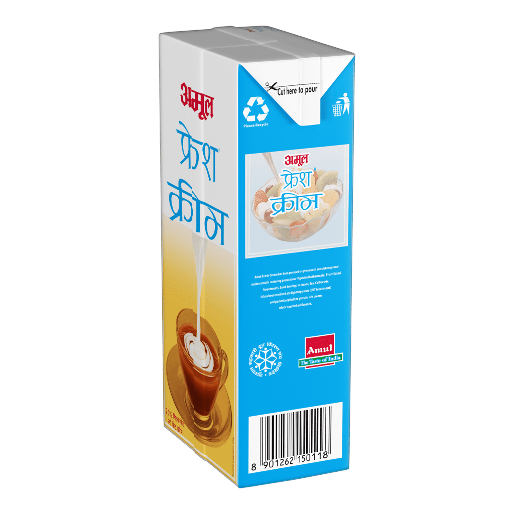 Amul Fresh Cream, 1 L | Pack of 12