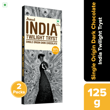 Amul India Origin Dark Chocolate, 125 g | Pack of 2 Amul India Origin Dark Chocolate, 125 g | Pack of 2