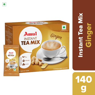 Amul Adrak Chai – Instant Tea Mix, 14 g | Pack of 10 Sachets Amul Adrak Chai – Instant Tea Mix, 14 g | Pack of 10 Sachets