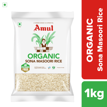 Amul Organic Sona Masoori Rice, 1 kg