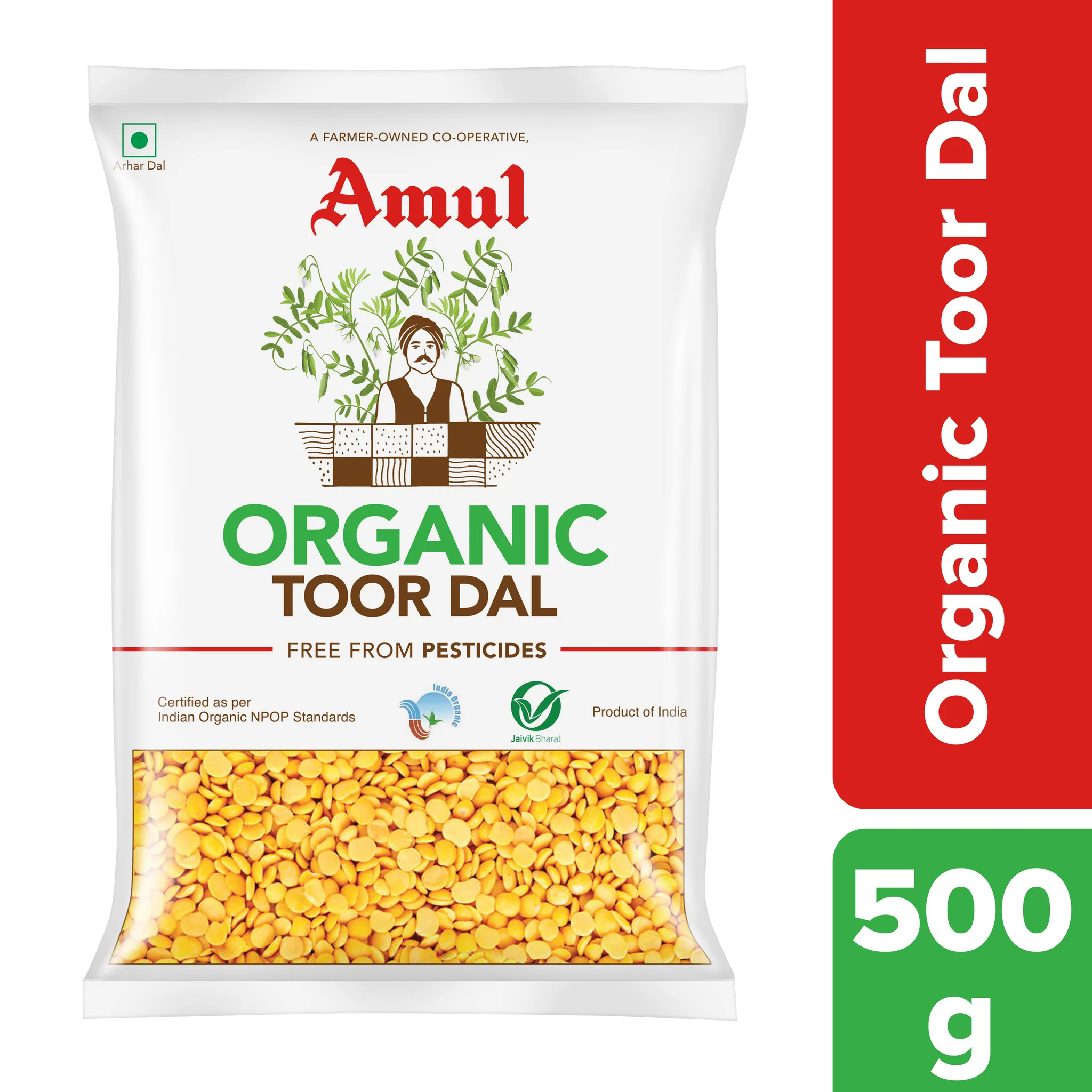 Amul Organic Toor Dal, 500 g