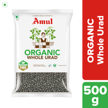 Amul Organic Whole Urad, 500g