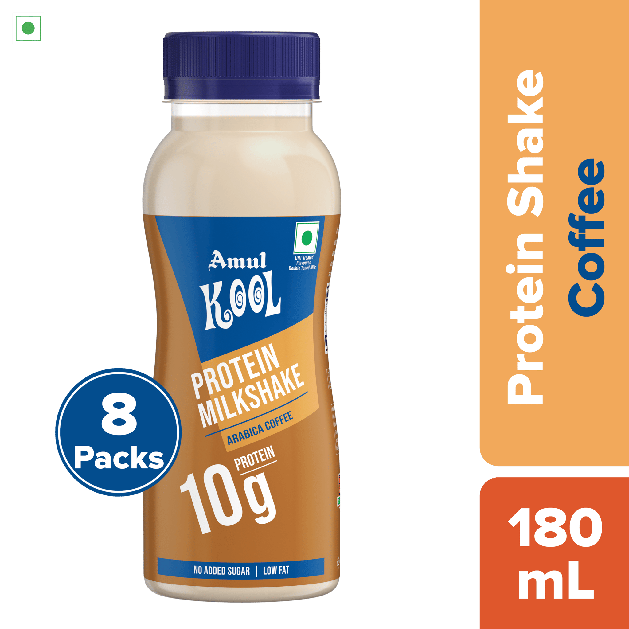 Amul Kool Protein Milkshake | Arabica Coffee, 180 mL | Pack of 8