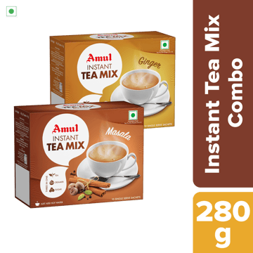 Amul Instant Tea Mix (Adrak | Masala), 140 g | Pack of 2